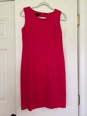 Talbots Vibrant Pink Midi Sheath Dress 8P